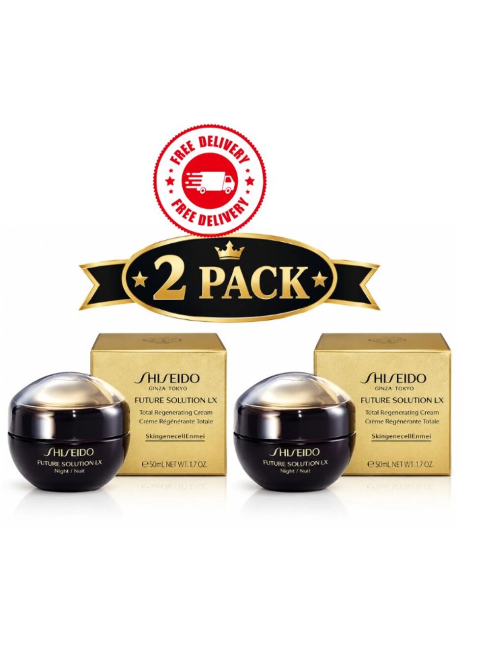 Shiseido Future Solution LX Total Regenerating Cream – 2 Pack
